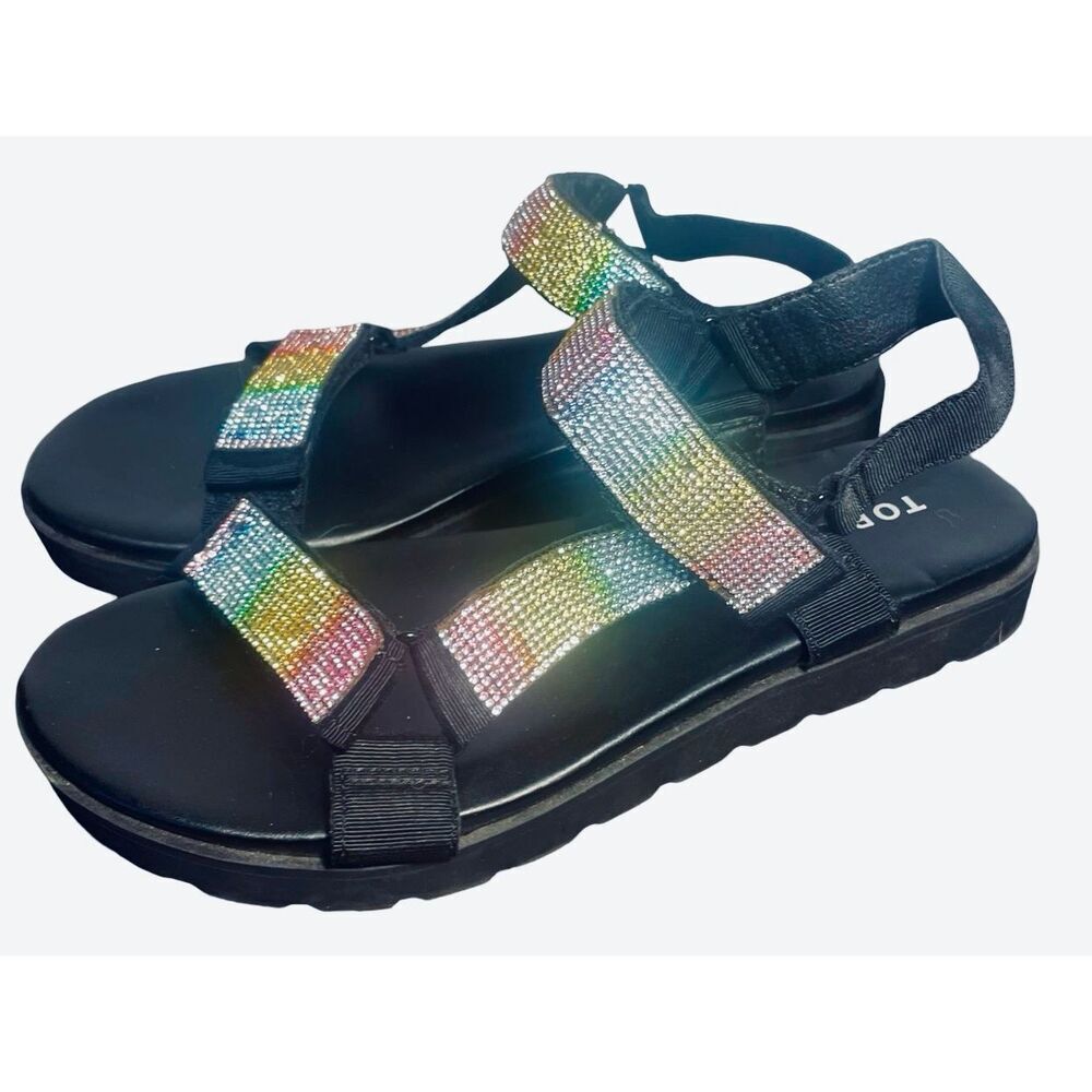 Torrid Rhinestone Rainbow Tech Sandals NWOB